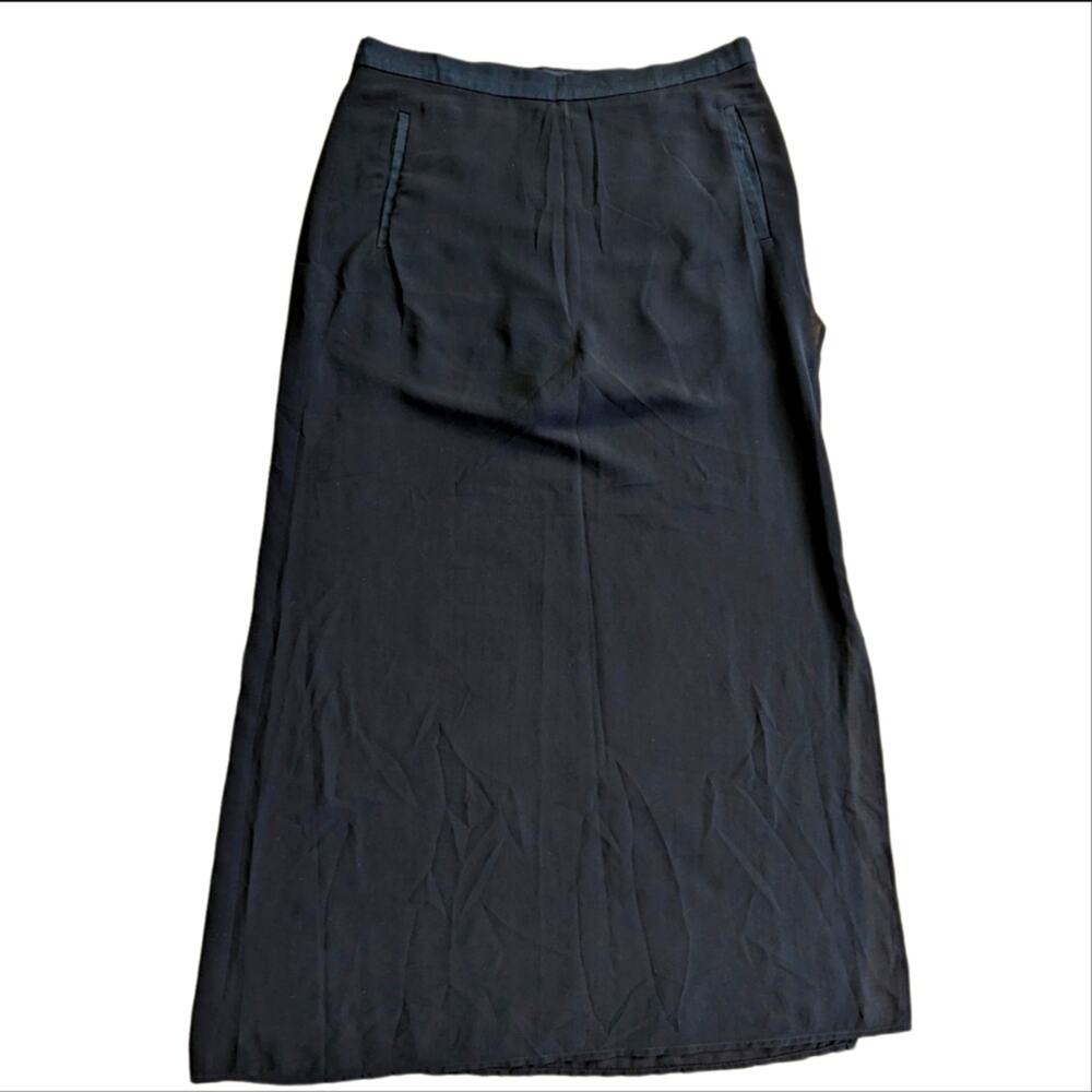Bardot Trendy Goth Sheer Panel Black High Slit Shorts Maxi Skirt